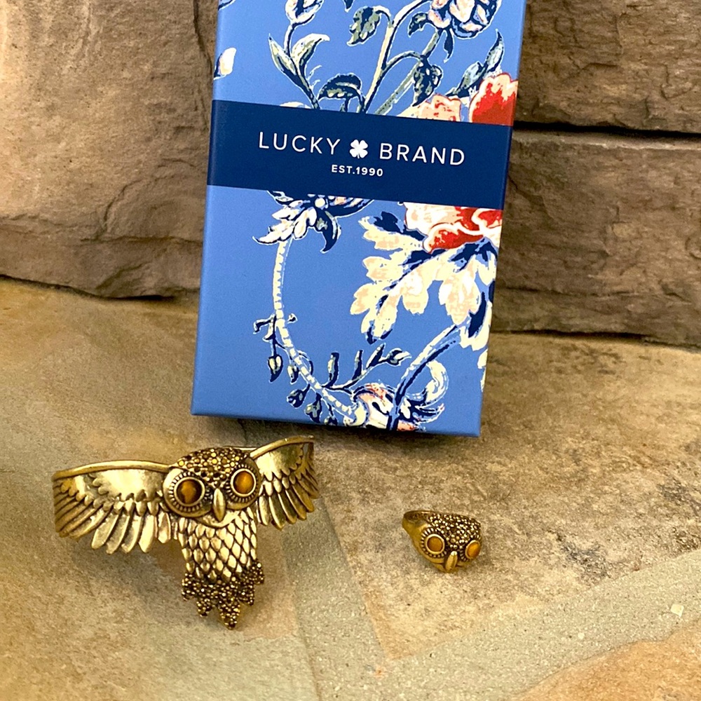 Lucky 🍀 Brand tiger’s eye cuff & ring in EUC.  Ring is a size 6-7
